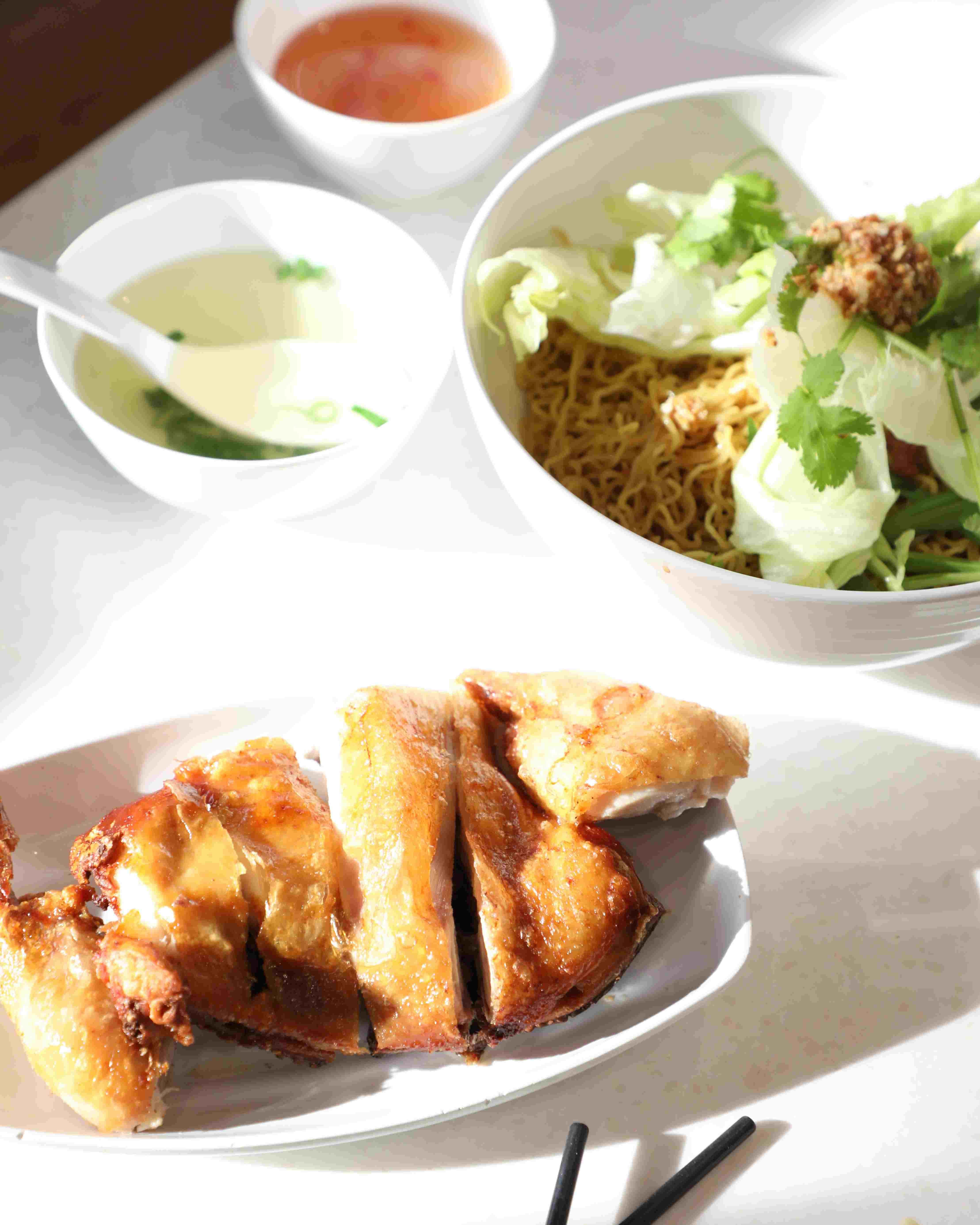 Crispy chicken and noodles from Tan Viet