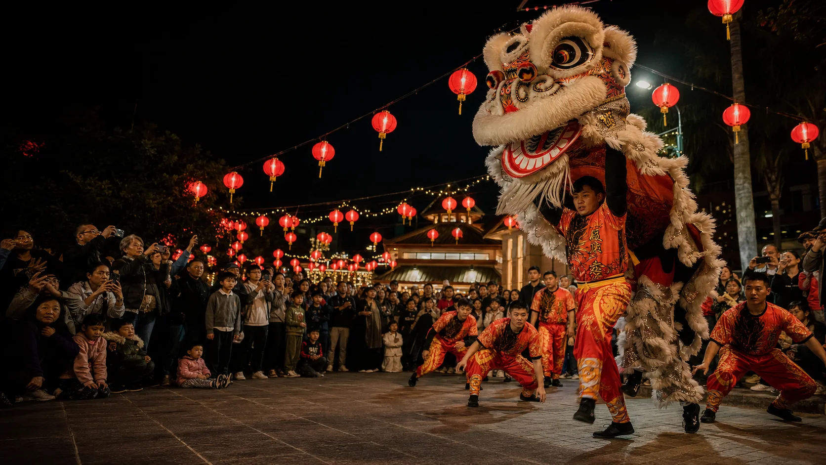 A lion dance celebration in Cabramatta today