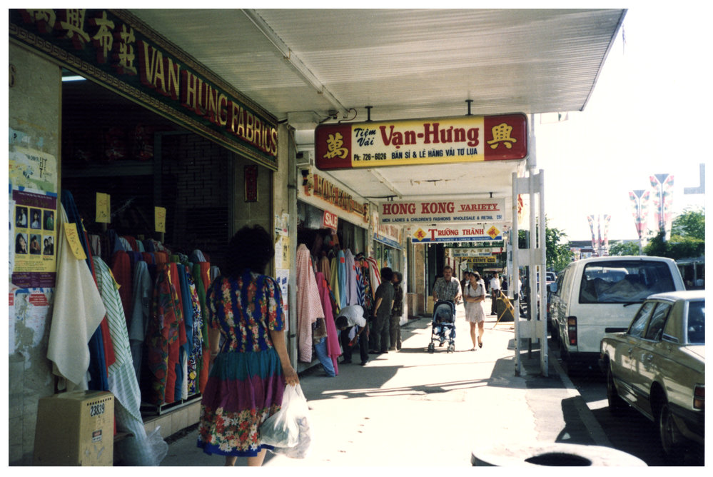 Van Hung Fabrics and Hong Kong Variety on John Street in 1993