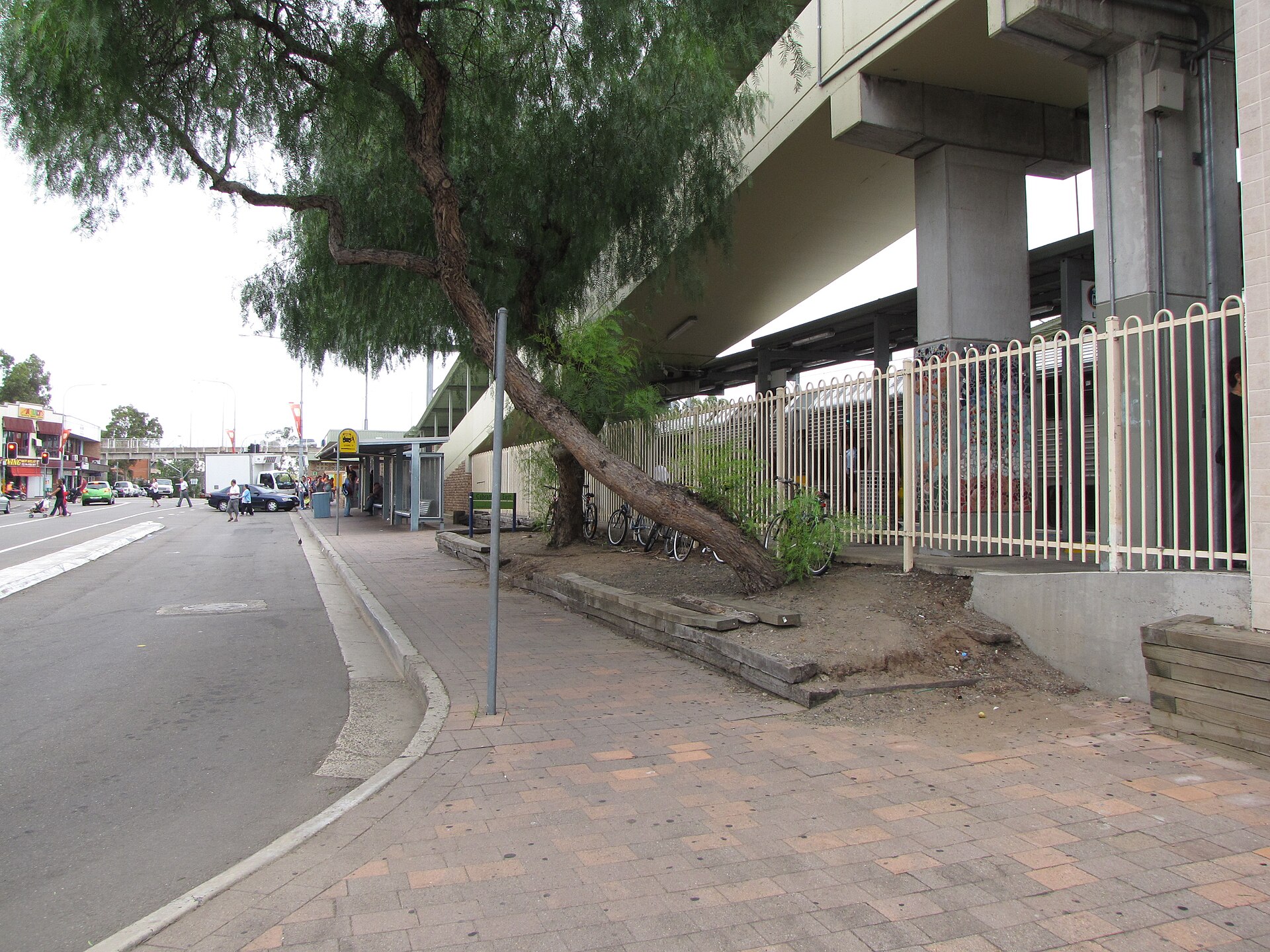 Cabramatta railway station exterior in 2009