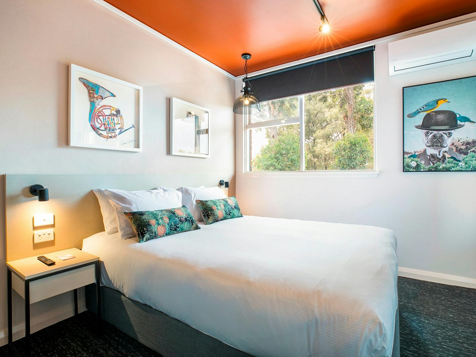 A modern guest room at Nightcap at Fairfield